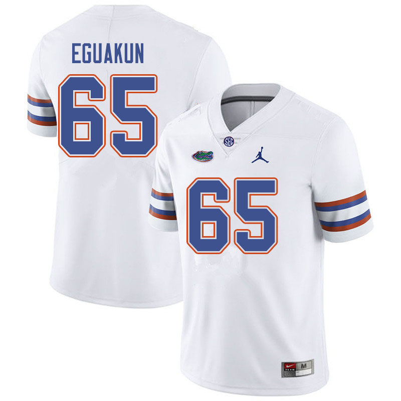 Jordan Brand Men #65 Kingsley Eguakun Florida Gators College Football Jerseys Sale-White
